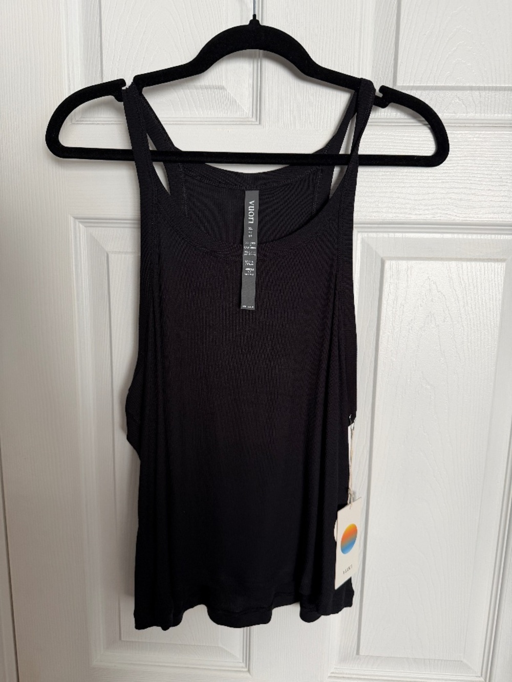 Vuori Ribbed Racerback Tank — Black, XL